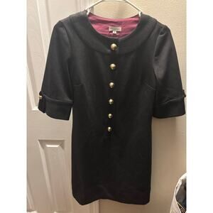 Shoshanna vintage black shift scoop neck mini dress sz 4